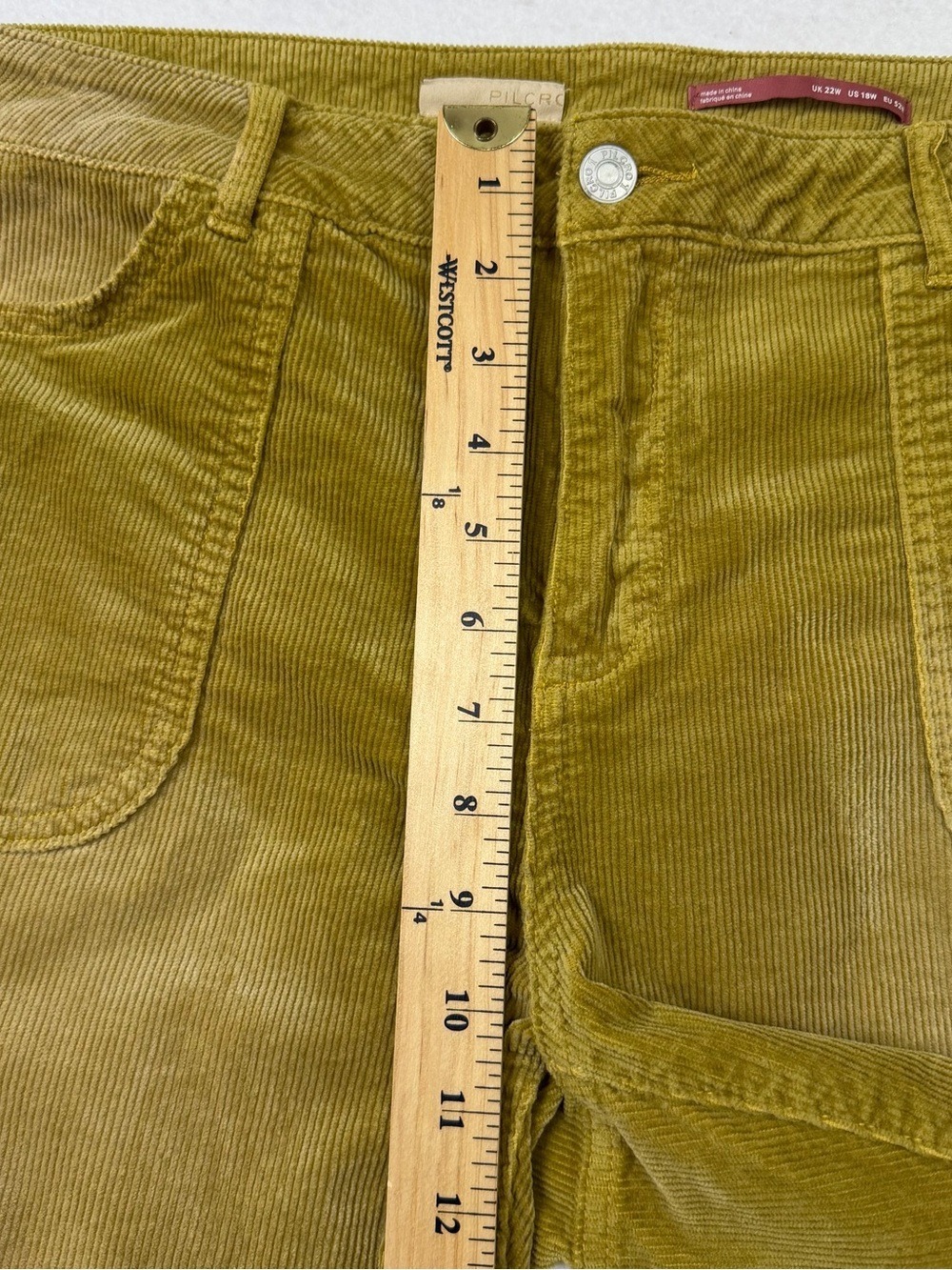 Anthropologie PILCRO The Icon Low Rise Corduroy Chop Pocket Flare Jeans Sz 18W - Picture 8 of 10